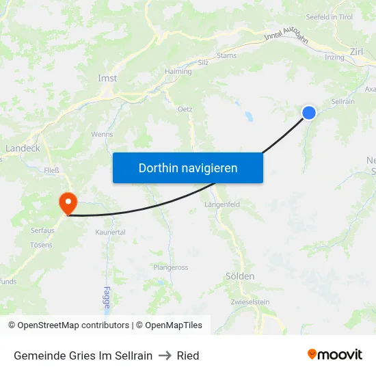 Gemeinde Gries Im Sellrain to Ried map