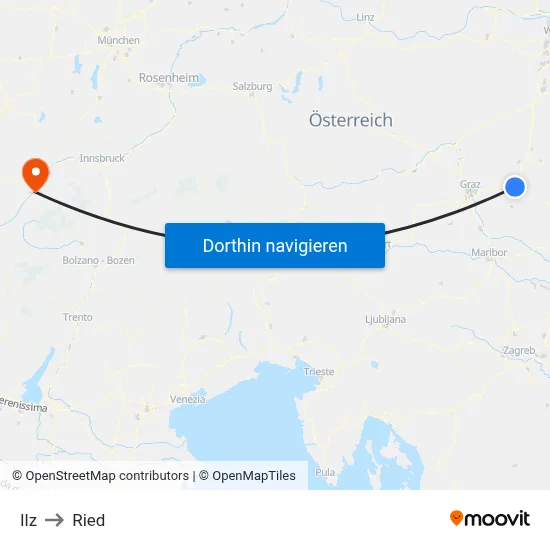 Ilz to Ried map