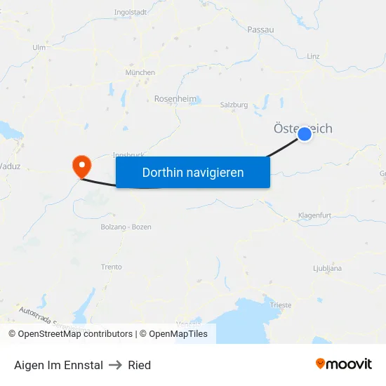 Aigen Im Ennstal to Ried map