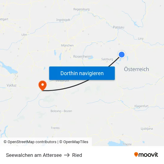 Seewalchen am Attersee to Ried map