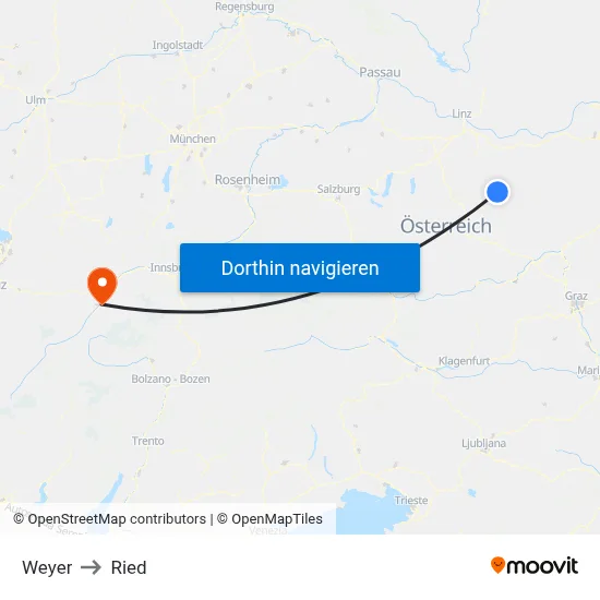 Weyer to Ried map