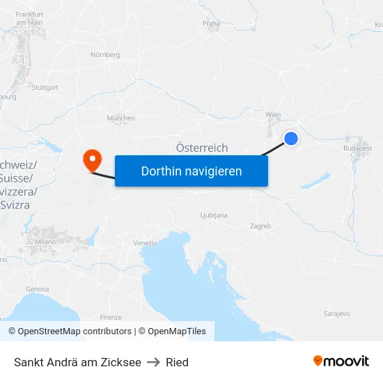Sankt Andrä am Zicksee to Ried map