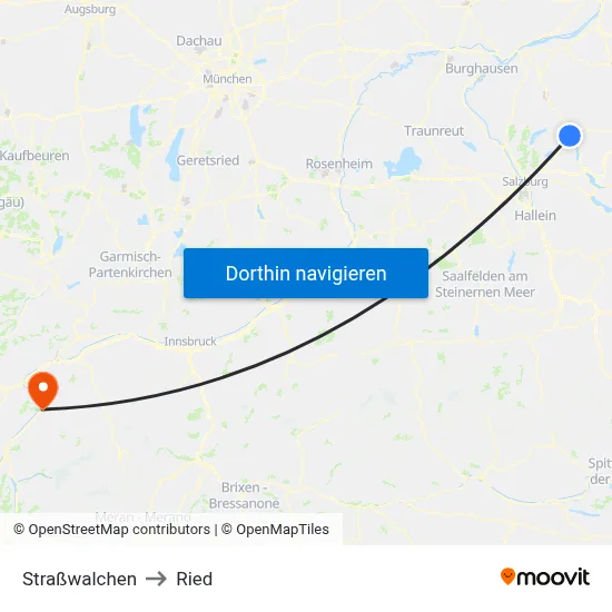 Straßwalchen to Ried map