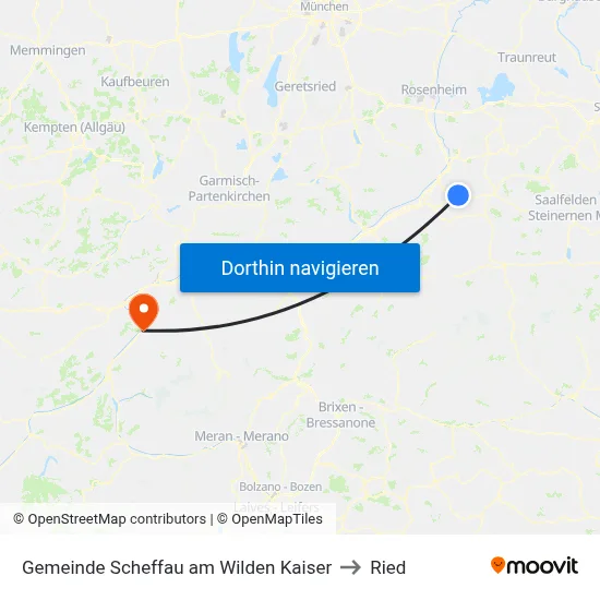 Gemeinde Scheffau am Wilden Kaiser to Ried map