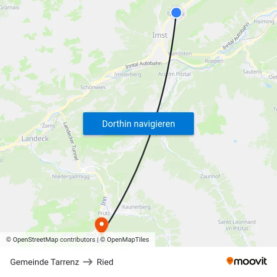 Gemeinde Tarrenz to Ried map