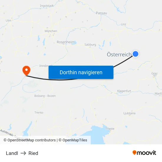Landl to Ried map