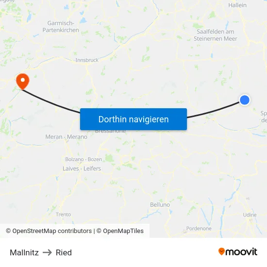 Mallnitz to Ried map