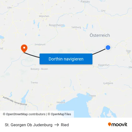 St. Georgen Ob Judenburg to Ried map