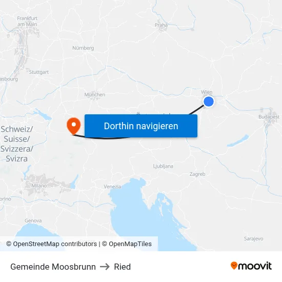 Gemeinde Moosbrunn to Ried map