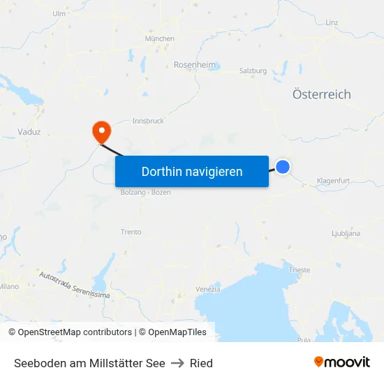Seeboden am Millstätter See to Ried map