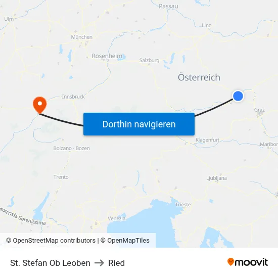 St. Stefan Ob Leoben to Ried map