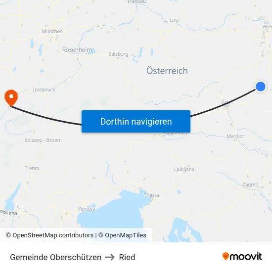 Gemeinde Oberschützen to Ried map
