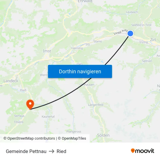 Gemeinde Pettnau to Ried map