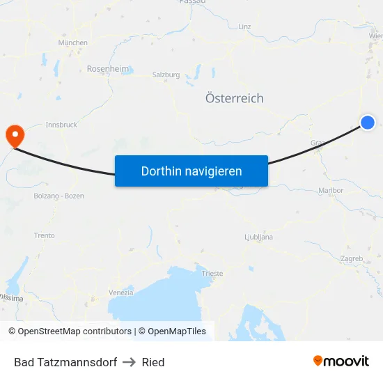 Bad Tatzmannsdorf to Ried map