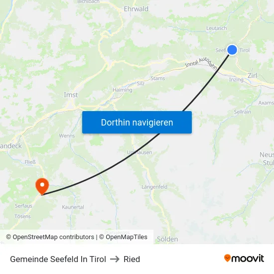 Gemeinde Seefeld In Tirol to Ried map