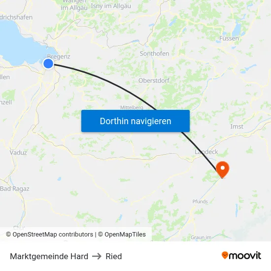Marktgemeinde Hard to Ried map