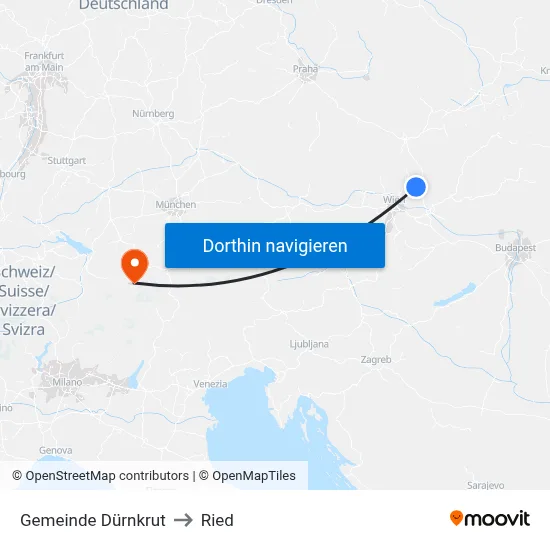 Gemeinde Dürnkrut to Ried map