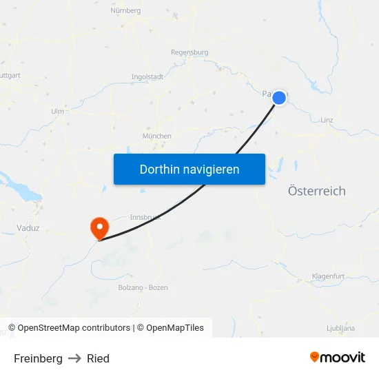 Freinberg to Ried map
