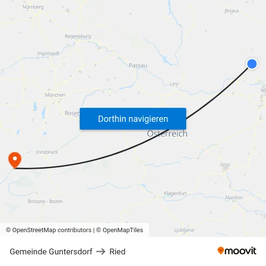 Gemeinde Guntersdorf to Ried map