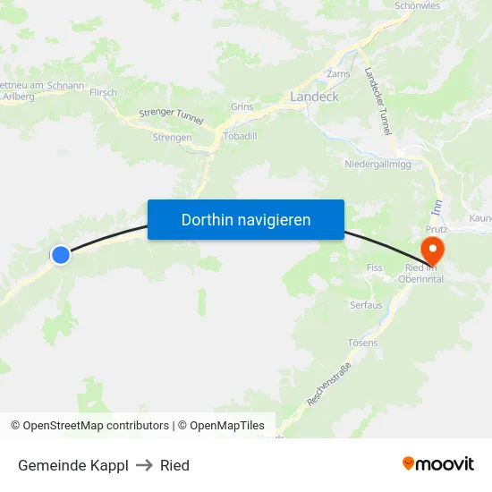 Gemeinde Kappl to Ried map