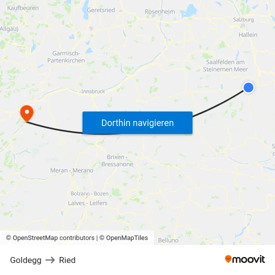 Goldegg to Ried map