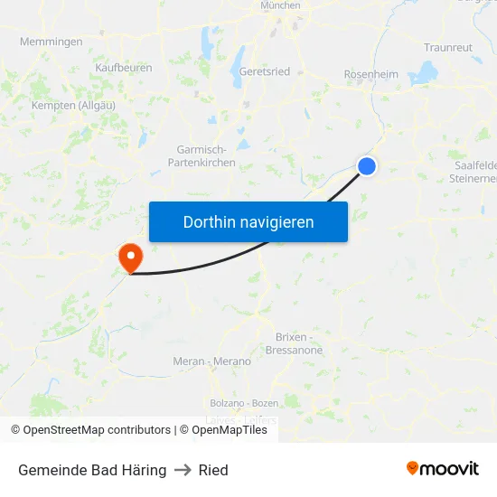 Gemeinde Bad Häring to Ried map