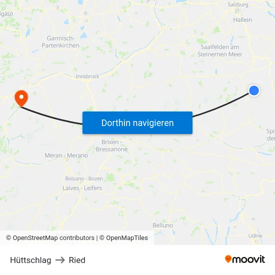 Hüttschlag to Ried map