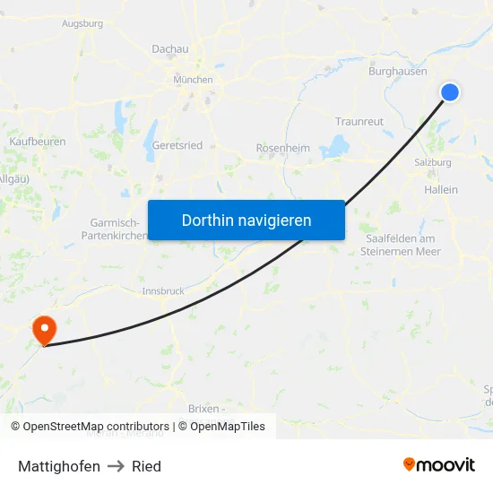 Mattighofen to Ried map