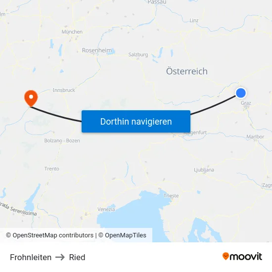 Frohnleiten to Ried map