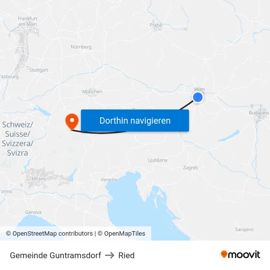 Gemeinde Guntramsdorf to Ried map