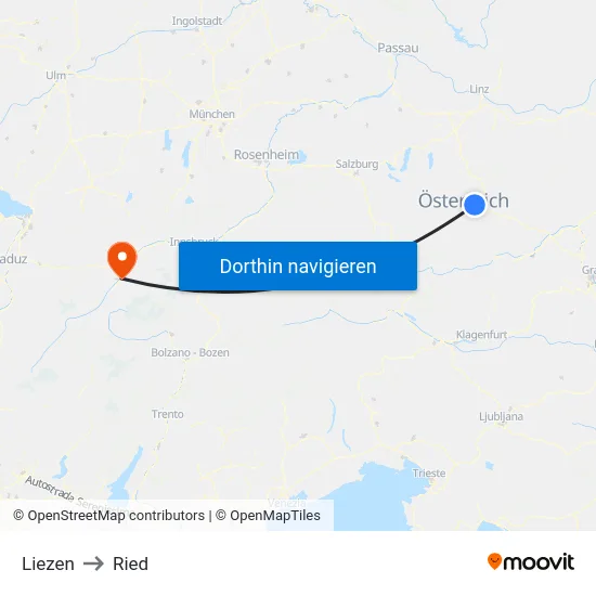 Liezen to Ried map