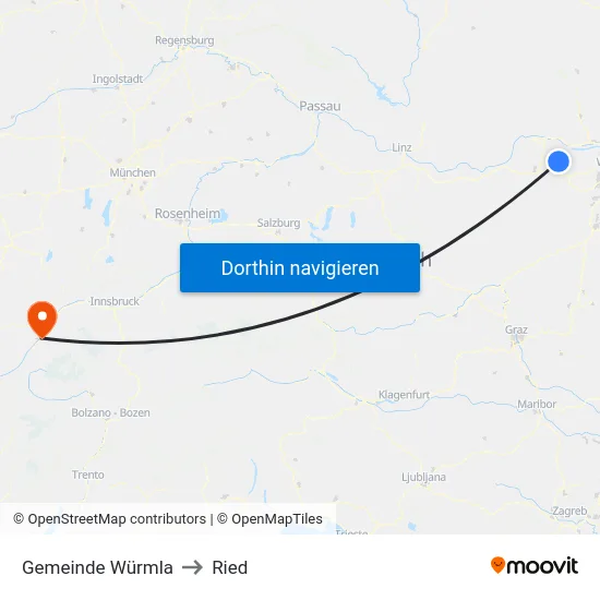 Gemeinde Würmla to Ried map