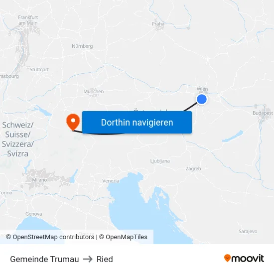 Gemeinde Trumau to Ried map