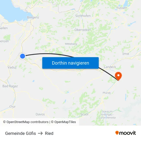 Gemeinde Göfis to Ried map