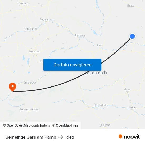 Gemeinde Gars am Kamp to Ried map