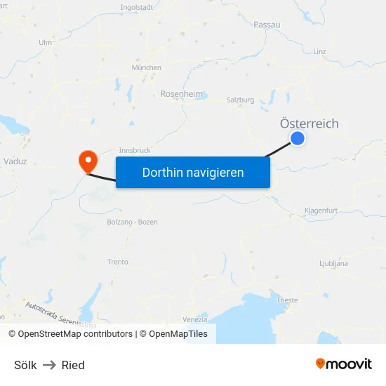 Sölk to Ried map