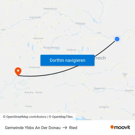 Gemeinde Ybbs An Der Donau to Ried map