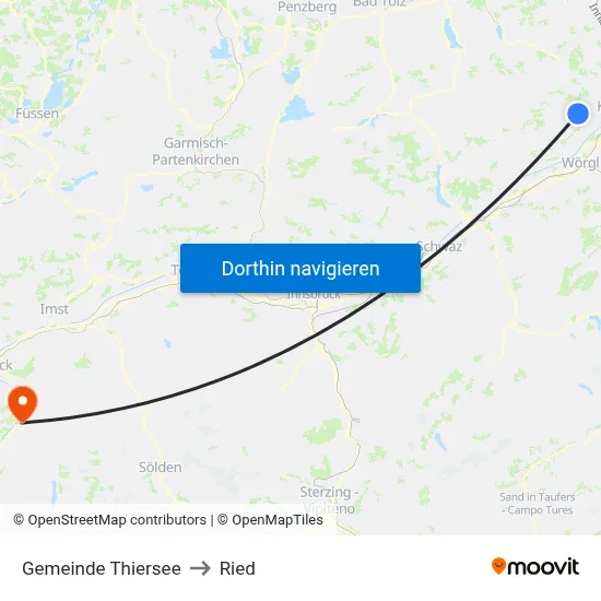 Gemeinde Thiersee to Ried map