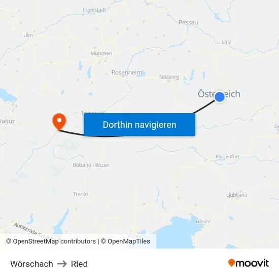 Wörschach to Ried map