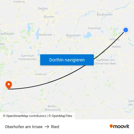 Oberhofen am Irrsee to Ried map