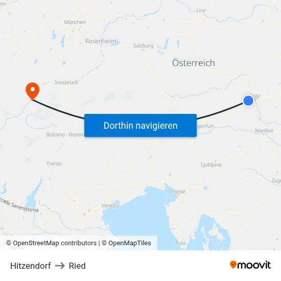 Hitzendorf to Ried map
