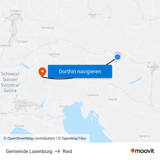 Gemeinde Laxenburg to Ried map