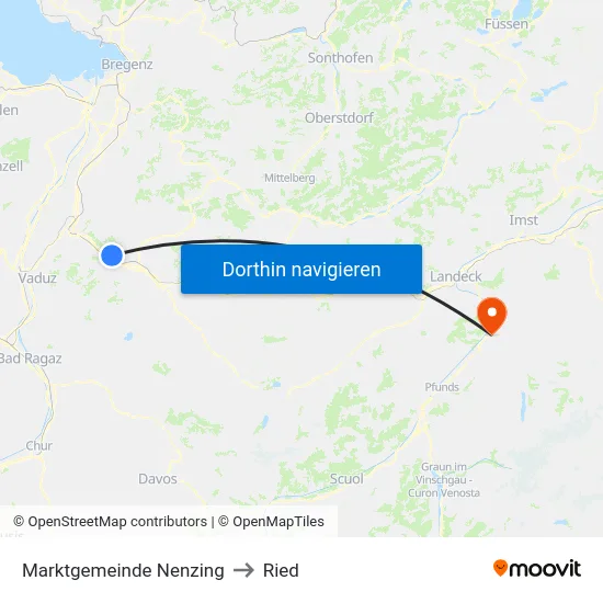 Marktgemeinde Nenzing to Ried map