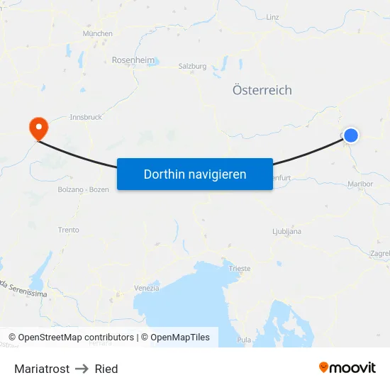 Mariatrost to Ried map