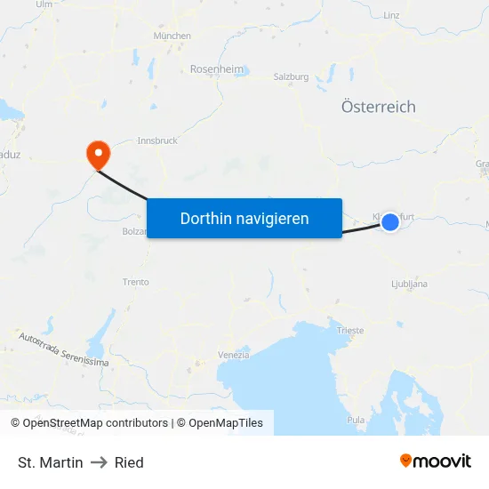 St. Martin to Ried map