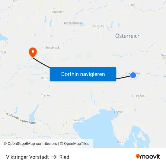 Viktringer Vorstadt to Ried map