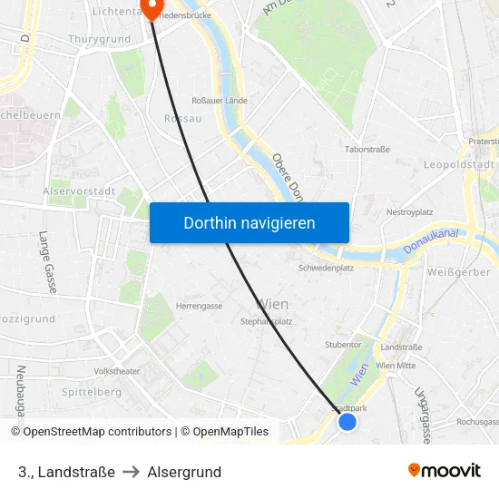 3., Landstraße to Alsergrund map