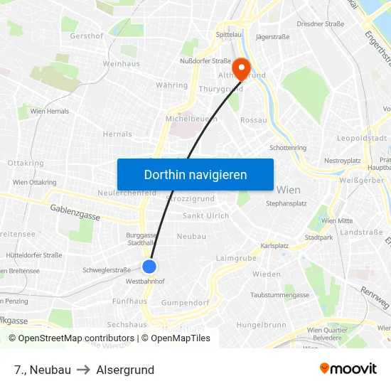 7., Neubau to Alsergrund map