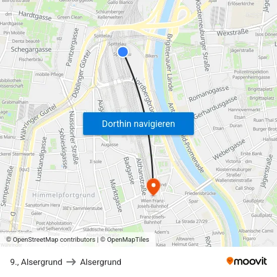 9., Alsergrund to Alsergrund map