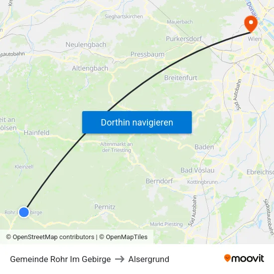 Gemeinde Rohr Im Gebirge to Alsergrund map